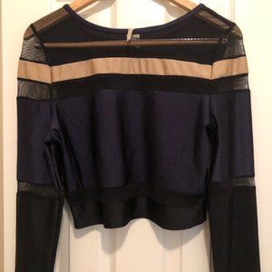 KTOO USA Navy Blue and Gold crop top Size 1X